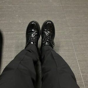 Police uniform shoes patent shoes